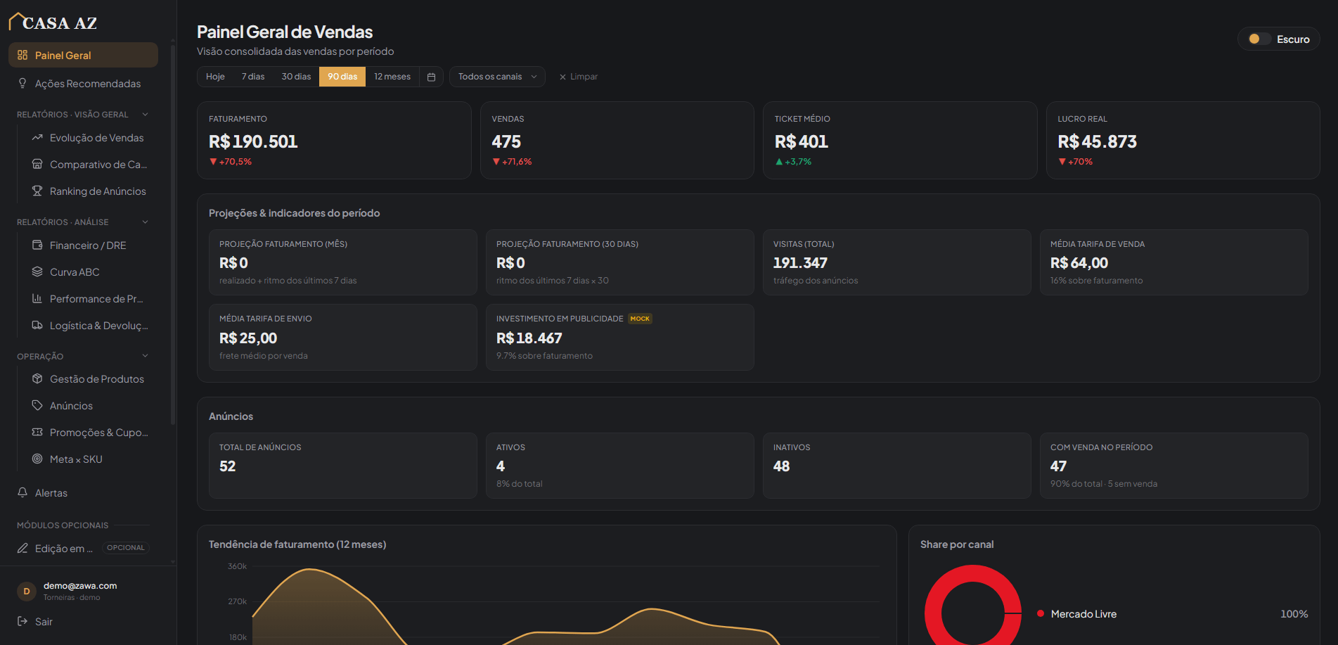 Site da CasaAZ, feito por nós