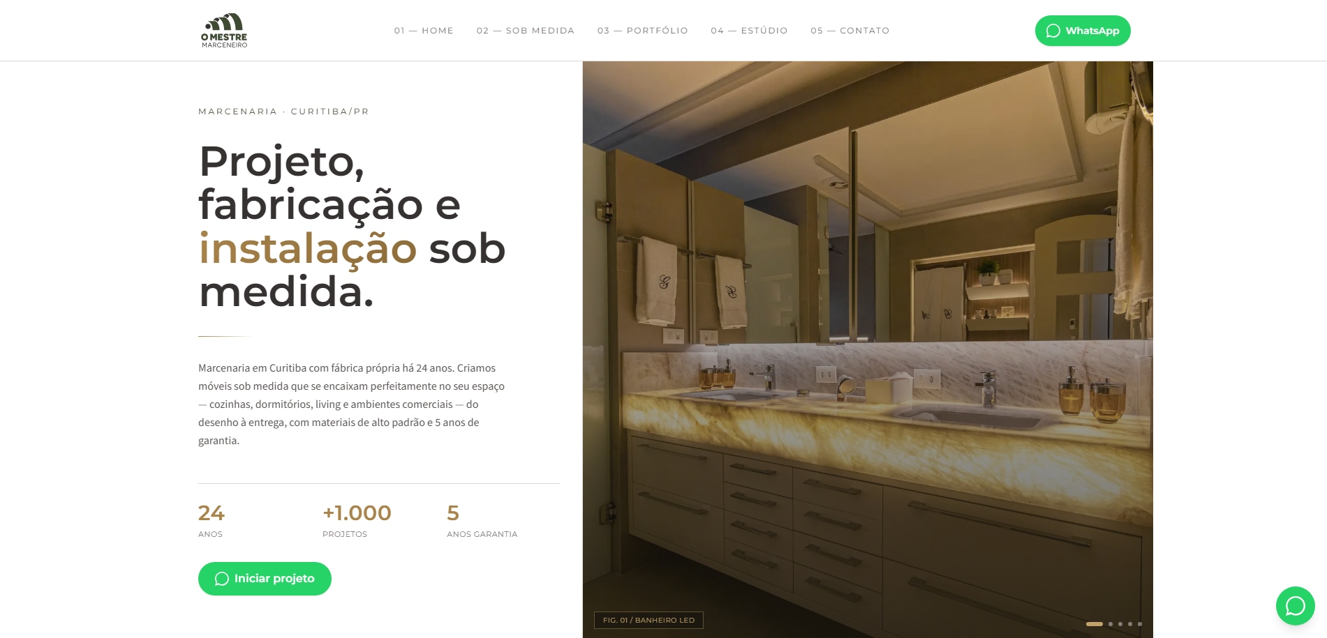 Site da O Mestre Marceneiro, feito por nós