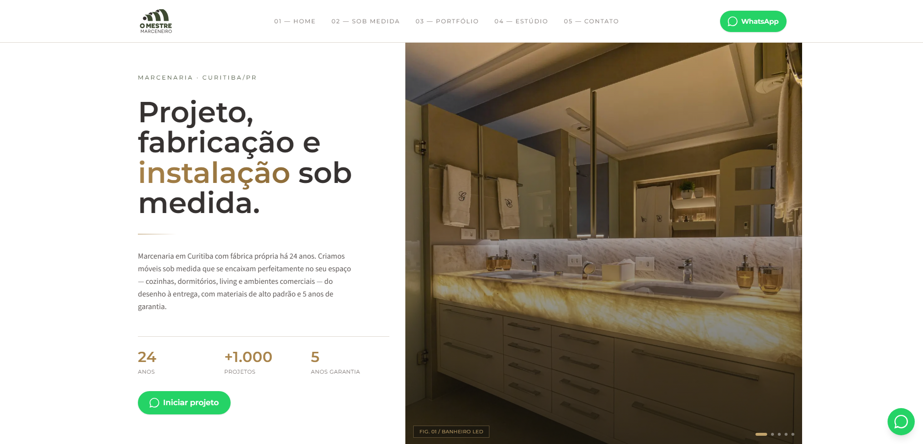 Site da O Mestre Marceneiro, feito por nós
